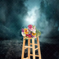 Aperturee - Night Horror Pond Fog Forest Halloween Backdrop