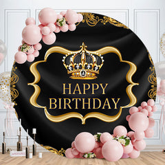 Aperturee - Noble Crown Circle Birthday Backdrop For Male