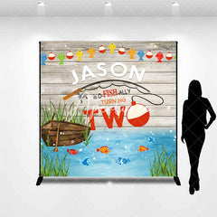 Aperturee - O Fish Ally Lake Wooden Custom 2nd Birthday Backdrop