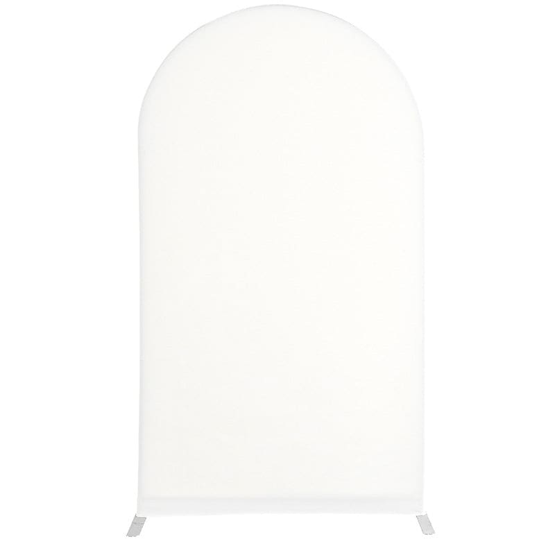Aperturee Off White Spandex Fit Round Top Backdrop Wedding Arch Cover