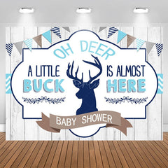 Aperturee - Oh Deer A Little Buck Is Almost Here Baby Shower Backdrop