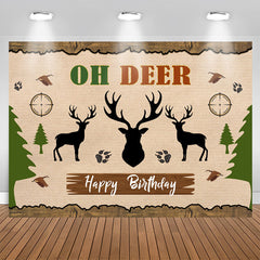 Aperturee - Oh Deer Jungle Forests Elk Happy Birthday Backdrop