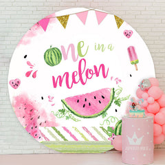 Aperturee - One In A Melon Pink Happy 1st Birthday Backdrop