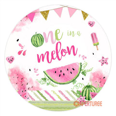 Aperturee - One In A Melon Pink Happy 1st Birthday Backdrop