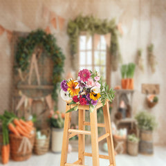 Aperturee - Orange Broken Wall Country Window Easter Backdrop