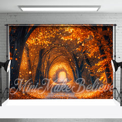 Aperturee - Orange Leaves Sunshine Street Autumn Photo Backdrop