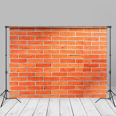 Aperturee - Orange Red Classic Brick Wall Photography Backdrop