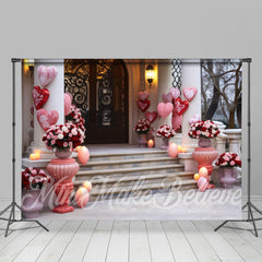 Aperturee - Ornate Front Door Rose Heart Valentines Day Backdrop