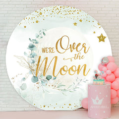 Aperturee - Over The Moon Golden Stars Baby Shower Backdrop