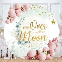 Aperturee - Over The Moon Golden Stars Baby Shower Backdrop