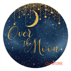 Aperturee - Over The Moon Golden Star Baby Shower Backdrop