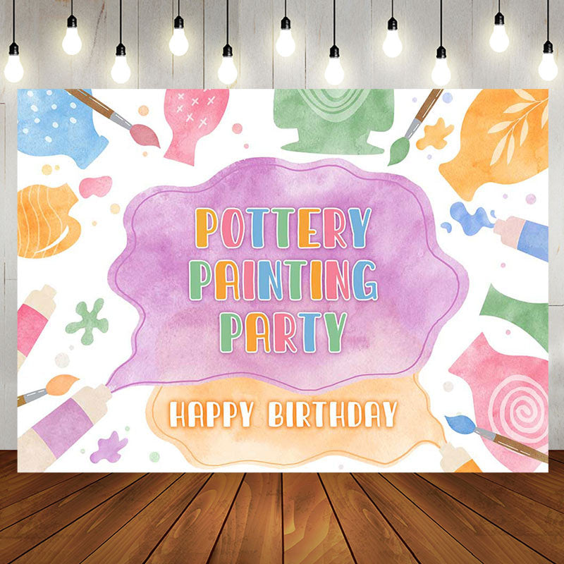 Aperturee - Painting Party Watercolor Pigment Birthday Backdrop