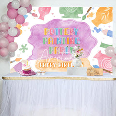 Aperturee - Painting Party Watercolor Pigment Birthday Backdrop