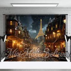 Aperturee - Paris City Night View Street Backdrop Eiffel Tower