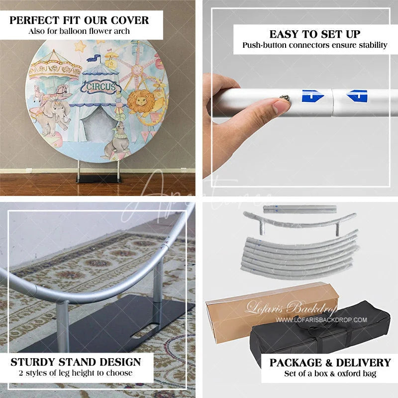 Lofaris Party & Hoop Balloon Circle Loop Flower Arch Photo Booth Backdrop Stand