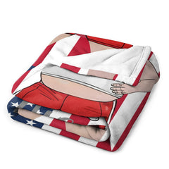 Aperturee - Personalized American Flag Slovenly Man Face Blanket