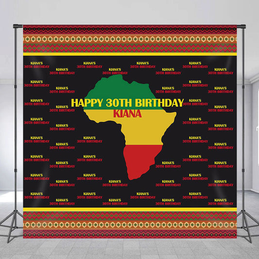 Aperturee - Personalized Brithday African Tribal Step Backdrop