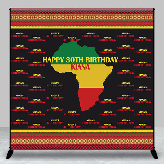 Aperturee - Personalized Brithday African Tribal Step Backdrop