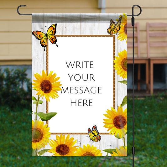 Aperturee - Personalized Country Sunflowers Message Garden Flag