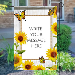 Aperturee - Personalized Country Sunflowers Message Garden Flag