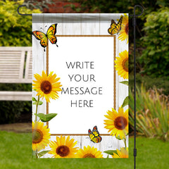 Aperturee - Personalized Country Sunflowers Message Garden Flag