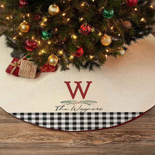 Aperturee - Personalized Festive Foliage Christmas Tree Skirt