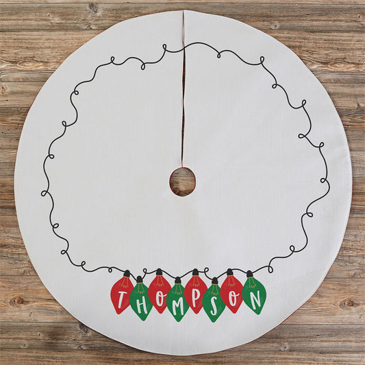 Aperturee - Personalized Holiday Lights Christmas Tree Skirt