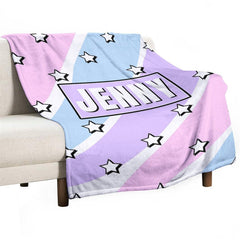 Aperturee - Personalized Name Candy Colorful Stars Girl Blanket