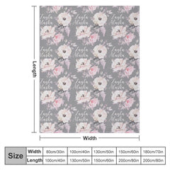 Lofaris Personalized Name Grey Floral Blanket Gift For Girl