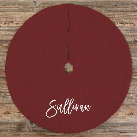 Aperturee - Personalized Name Scripty Christmas Tree Skirt