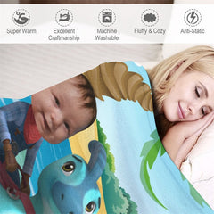 Aperturee - Personalized Photo Cowboy Dinosaur Beach Sea Blanket