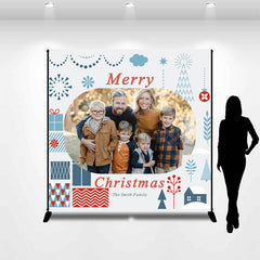 Aperturee - Personalized Photo Family Simple Christmas Backdrop
