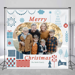 Aperturee - Personalized Photo Family Simple Christmas Backdrop