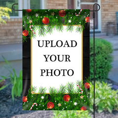 Aperturee - Personalized Pine Cones Stars Christmas Garden Flag