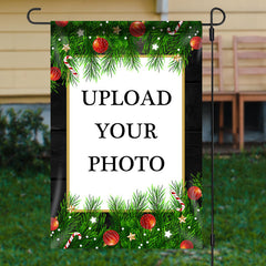 Aperturee - Personalized Pine Cones Stars Christmas Garden Flag