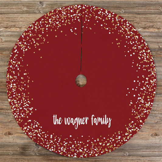 Aperturee - Personalized Sparkling Name Christmas Tree Skirt