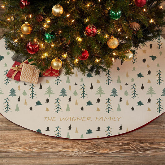 Aperturee - Personalized Step and Repeat Aspen Christmas Tree Skirt