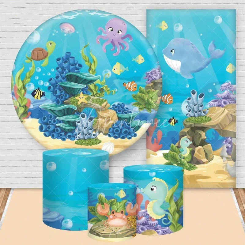 Lofaris Personalized Theme Round Backdrop Kit with Panel