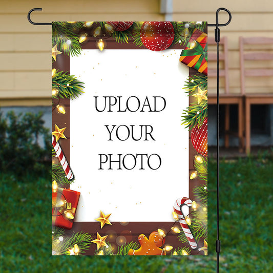 Aperturee - Personalized Wood Lights Christmas House Garden Flag