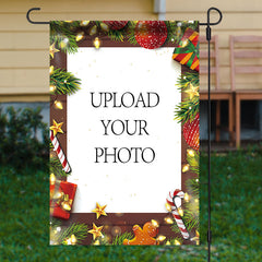 Aperturee - Personalized Wood Lights Christmas House Garden Flag