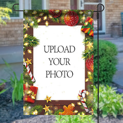 Aperturee - Personalized Wood Lights Christmas House Garden Flag