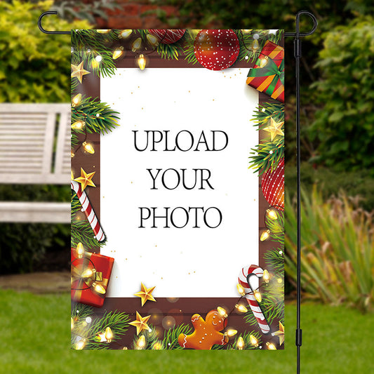 Aperturee - Personalized Wood Lights Christmas House Garden Flag
