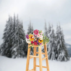 Aperturee - Pine Trees Covered With Snow Photography Backdrop