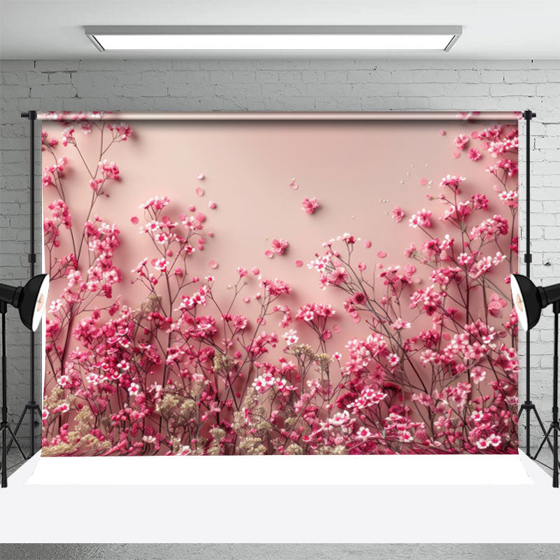 Aperturee - Pink 3D Flowers Fine Art Backdrop For Photography