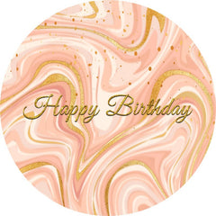 Aperturee - Pink And Gold Glitter Round Birthday Backdrop