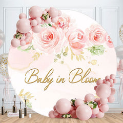 Aperturee - Pink Floral Baby In Bloom Baby Shower Backdrop