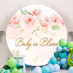 Aperturee - Pink Floral Baby In Bloom Baby Shower Backdrop