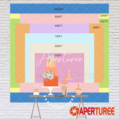 Aperturee - Pink Floral Make Up Lip Bow Knot Birthday Backdrop