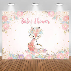Aperturee - Pink Florals and A Lovely Fox Baby Shower Backdrop