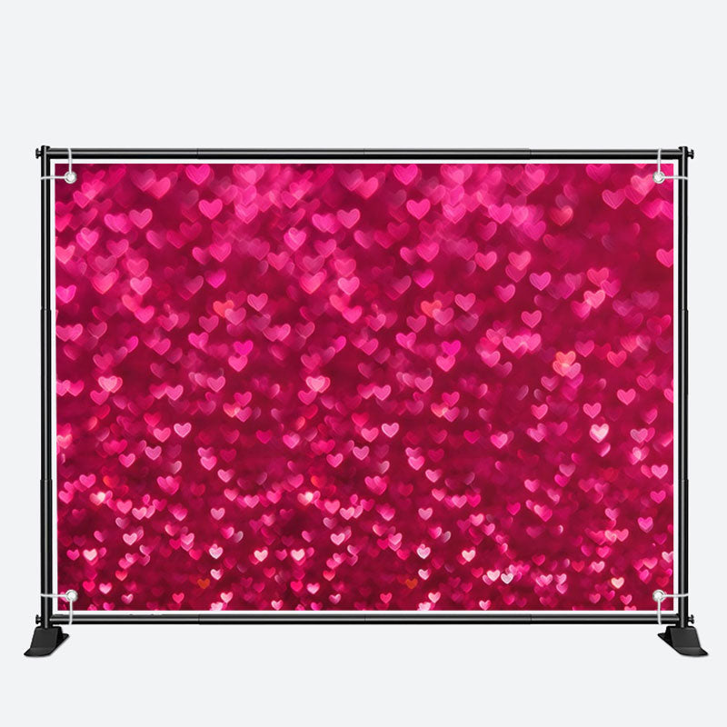 Aperturee - Pink Glitter Heart Bokeh Valentines Day Backdrop